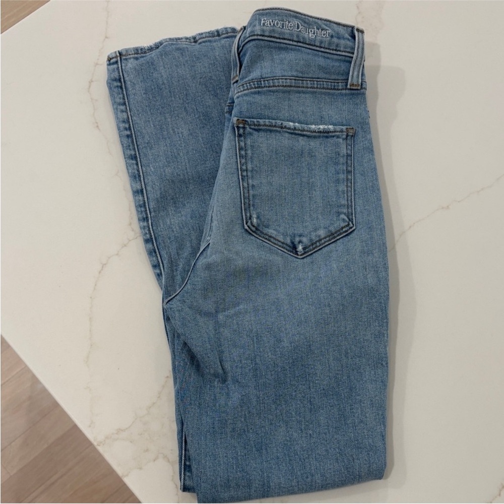 Favorite Daughter Straight Leg Jean Valentina Super High Rise Denim Malibu 26 - Picture 6 of 8
